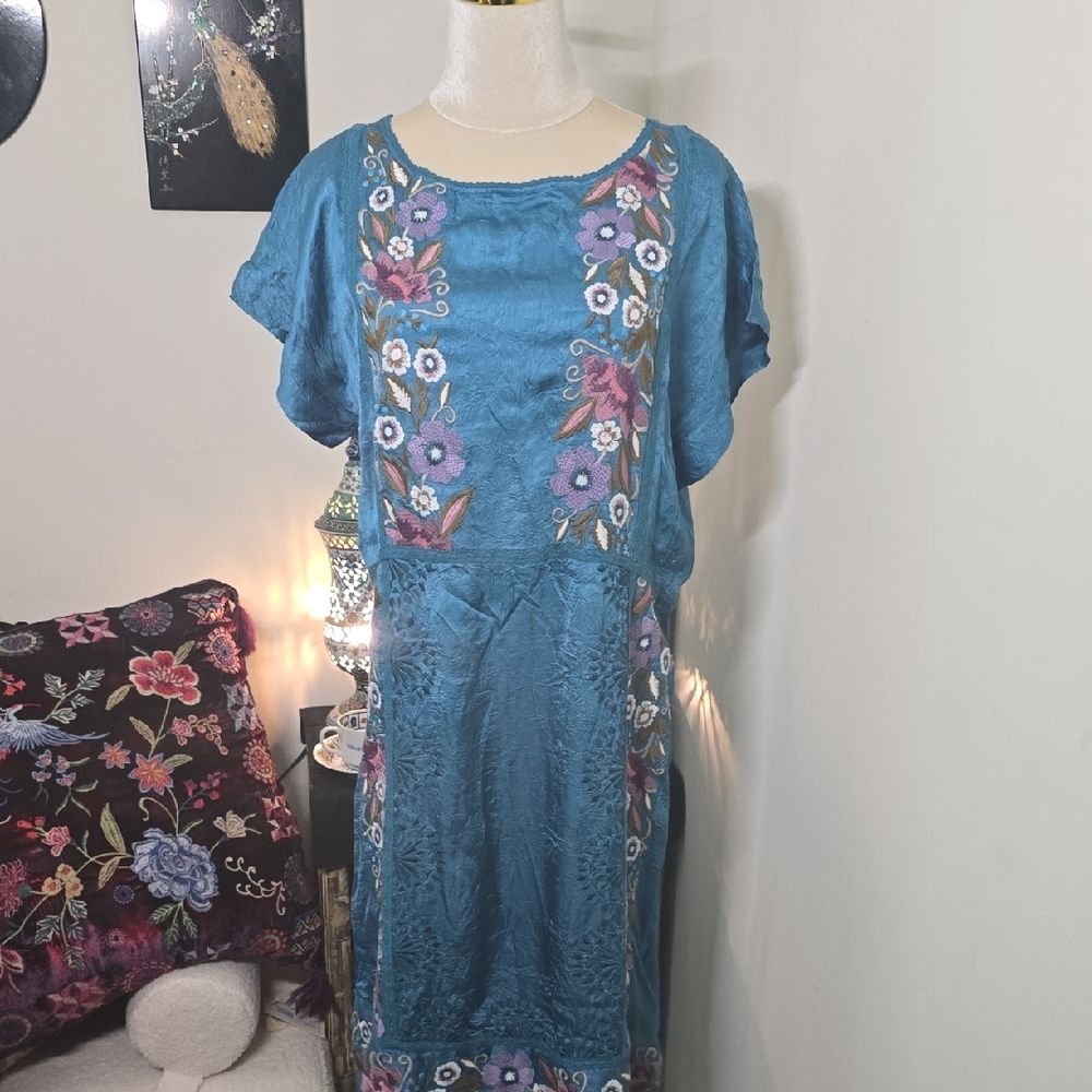 Sundance Blue Flutter Sleeve Midi Sundress